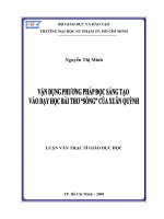 Vận dụng phương pháp đọc sáng tạo vào dạy học bài thơ Sóng của Xuân Quỳnh