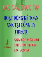 Hoạt động kế toán xuất nhập khẩu tại công ty Fideco