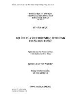 LỢI ÍCH CỦA VIỆC HỌC NHẠC Ở TRƯỜNG TRUNG HỌC CƠ SỞ