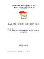 XÁC ĐỊNH QUAN HỆ MỜ BẰNG MẠNG NƠRON NHÂN TẠO