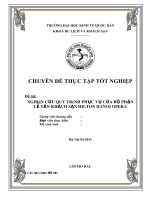 NGHIÊN CỨU QUY TRÌNH PHỤC VỤ CỦA BỘ PHẬN LỄ TÂN KHÁCH SẠN HILTON HANOI OPERA