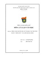 HÌNH ẢNH NGƯỜI PHỤ NỮ TRONG TẬP TRUYỆN NGẮN “ BÓNG ĐÈ ” CỦA ĐỖ HOÀNG DIỆU