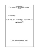 BẢO TỒN PHỐ CỔ HÀ NỘI – THỰC TRẠNG VÀ GIẢI PHÁP