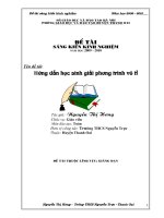 Hướng dẫn học sinh giải phương trình vô tỷ