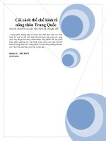 Cải cách thể chế kinh tế nông thôn Trung Quốc