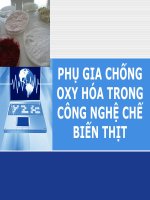 PHỤ GIA CHỐNG OXY HÓA TRONG CÔNG NGHỆ CHẾ BIẾN THỊT