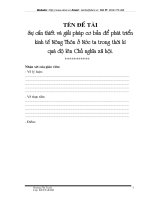 Sự cần thiết và các giải pháp cơ bản để phát triển kinh tế nông thôn ở nước ta trong thời kỳ quá độ lên Chủ nghĩa Xã hội