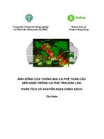 Ảnh hưởng của thương mại cà phê toàn cầu đến người trồng cà phê