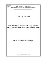 Những đóng góp của Tuệ Trung thượng sĩ cho thơ thiền Việt Nam