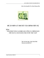 Đề án môn lý thuyết tài chính tiền tệ