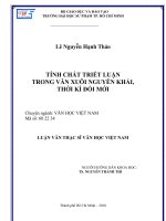 Tính chất triết luận trong văn xuôi Nguyễn Khải thời kỳ đổi mới