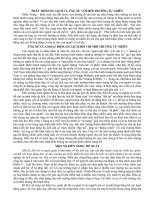 PHÁT TRIỂN DU LỊCH VÀ ỨNG XỬ VỚI MÔI TRƯỜNG TỰ NHIÊN