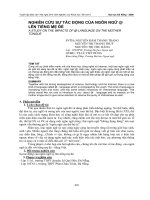 NGHIÊN CỨU SỰ TÁC ĐỘNG CỦA NGÔN NGỮ @ LÊN TIẾNG MẸ ĐẺ