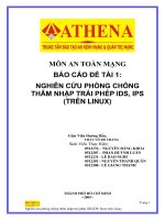 NGHIÊN CỨU PHÒNG CHỐNG  THÂM NHẬP TRÁI PHÉP IDS, IPS  (TRÊN LINUX)