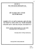 144 Nghiên cứu cơ chế xã hội hóa một số lĩnh vực dịch vụ công cộng tại TP.HCM (Cấp nước sạch và quét dọn, thu gom, vận chuyển rác)