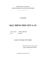 Đặc điểm thơ Yến Lan