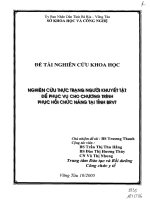 360 Nghiên cứu thực trạng người khuyết tập để phục vụ cho chương trình phục hồi chức năng tại tỉnh Bà Rịa-Vũng Tàu