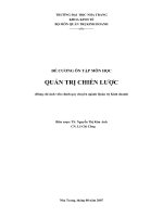 ĐỀ CƯƠNG ÔN TẬP MÔN HỌC  QUẢN TRỊ CHIẾN LƯỢC
