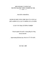 ĐÁNH GIÁ KHẢ NĂNG CHỊU HẠN CỦA CON LAI  GIỮA GIỐNG LÚA CẠN VÀ GIỐNG LÚA CẢI TIẾN