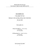 đánh giá cơ cấu, hoạt động, những cơ hội và thách thức đến năm 2020 của ngành công nghiệp Việt Nam