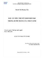 Dự án tiểu thuyết Dostoievski trong Bướm trắng của Nhất Linh