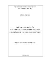 Chế tạo và nghiên cứu các tính chất của cảm biến nhạy hơi cồn trên cơ sở vật liệu oxit perovskit