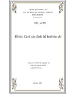 Cách xác định thể loại báo chí