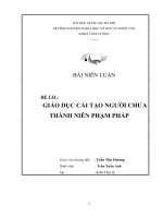 GIÁO DỤC CẢI TẠO NGƯỜI CHƯA THÀNH NIÊN PHẠM PHÁP