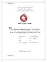 GIẢI PHÁP PHÁT TRIỂN HOẠT ĐỘNG THANH TOÁN QUỐC TẾ TẠI TECHCOMBANK, GIAI ĐOẠN 2007 – 2010