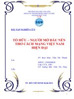 TỐ HỮU – NGƯỜI MỞ ĐẦU NỀN  THƠ CÁCH MẠNG VIỆT NAM  HIỆN ĐẠI