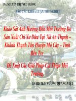 Khảo Sát Ảnh Hưởng Đến Môi Trường Do Sản Xuất Chỉ Xơ Dừa Tại  Xã An Thạnh –Khánh Thạnh Tân Huyện Mỏ Cày – Tỉnh Bến Tre