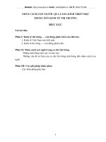 NHÂN CÁCH CON NGƯỜI  QUA LĂNG KÍNH TRIẾT HỌC  TRONG NỀN KINH TẾ THỊ TRƯỜNG