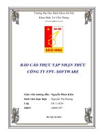 NHẬN THỨC CÔNG TY FPT- SOFTWARE