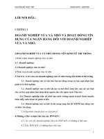 DOANH NGHIỆP VỪA VÀ NHỎ VÀ HOẠT ĐỘNG TÍN DỤNG CỦA NGÂN HÀNG ĐỐI VỚI DOANH NGHIỆP VỪA VÀ NHỎ.