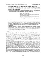 nghiên cứu khả năng xử lý nước thải có nồng độ chất hữu cơ cao bằng thiết kế kỵ khí dạng vách ngăn