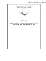 Nghiên cứu cơ cấu tổ chức và hoạt động thư viện trường đại học Ngoại Thương Hà Nội