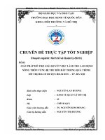 GIẢI PHÁP HỖ TRỢ GIẢI QUYẾT VIỆC LÀM CHO LAO ĐỘNG NÔNG THÔN VÙNG BỊ THU HỒI ĐẤT TRONG QUÁ TRÌNH  ĐÔ THỊ HOÁ Ở HUYỆN HOÀI ĐỨC – TP. HÀ NỘI