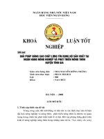 Giair pháp nâng cao chất lượng tín dụng hộ sản xuất tại Ngân hàng nông nghiệp và phát triển nông thôn huyện Tĩnh Gia