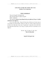 Quản lý hoạt động tiêu thụ sản phẩm tại Công ty cổ phần chế biến súc sản Nghệ An