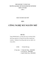 CÔNG NGHỆ MÃ NGUỒN MỞ