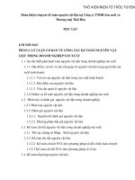 Hoàn thiện công tác kế toán nguyên vật liệu tại Công ty TNHH Sản xuất và  Thương mại Thái Hòa