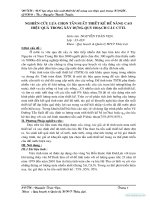 Nghiên cứu lựa chọn tấn suất thiết kế để nâng cao hiệu quả trong xây dựng- quy hoạch các công trình thủy lợi