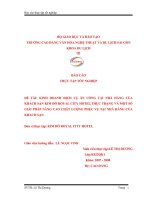 KINH DOANH DỊCH VỤ ĂN UỐNG TẠI NHÀ HÀNG CỦA KHÁCH SẠN KIM ĐÔ ROYAL CITY HOTEL.THỰC TRẠNG VÀ MỘT SỐ GIẢI PHÁP NÂNG CAO CHẤT LƯỢNG PHỤC VỤ TẠI NHÀ HÀNG CỦA KHÁCH SẠN