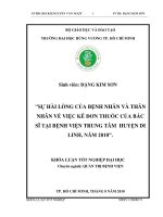 SU HAI LONG CUA BENH NHAN VA THAN NHAN VE VIEC KE DON THUIC CUA BAC SI TAI BV TRUNG TAM HUYEN DI LINH 2010