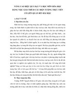 Nâng cao hiệu quả dạy và học môn hóa học bằng việc giải thích các hiện tượng thực tiễn có liên quan đến bài học