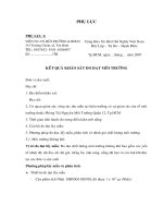 kết quả khảo sát đo đạc môi trường