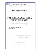 Tốt nghĩa và xấu nghĩa trong tiếng Việt