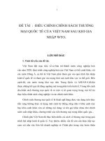 ĐIỀU CHỈNH CHÍNH SÁCH THƯƠNG MẠI QUỐC TẾ CỦA VIỆT NAM SAU KHI GIA NHẬP WTO.