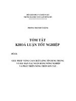 GIẢI  PHÁP  NÂNG CAO CHẤT LƯỢNG TÍN DỤNG TRUNG   VÀ DÀI  HẠN TẠI  NGÂN HÀNG NÔNG NGHIỆP  VÀ PHÁT TRIỂN NÔNG THÔN SƠN TÂY