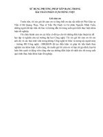 SỬ DỤNG PHƯƠNG PHÁP XẾP HẠNG TRONG BÀI TOÁN PHÂN CỤM TIẾNG VIỆT